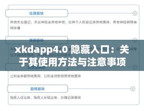 xkdapp4.0 隱藏入口：關于其使用方法與注意事項的探討