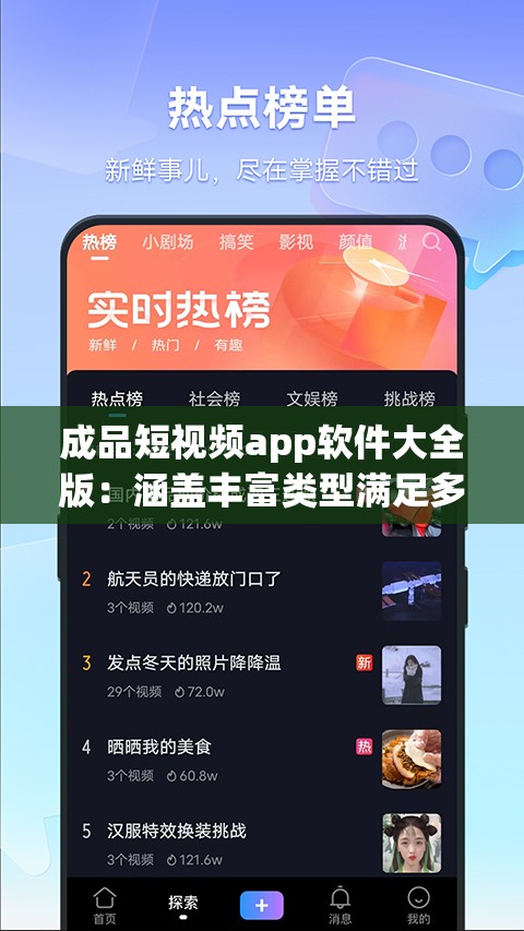 成品短視頻app軟件大全版：涵蓋豐富類型滿足多樣需求