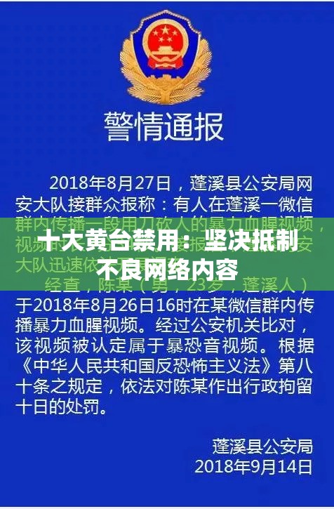 十大黃臺禁用：堅決抵制不良網(wǎng)絡(luò)內(nèi)容