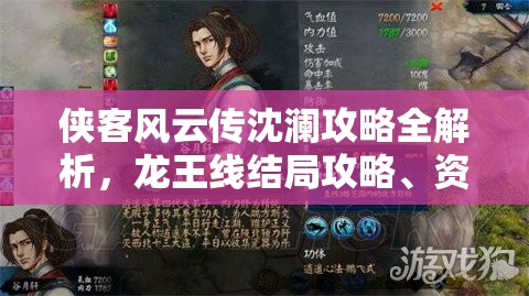 俠客風云傳沈瀾攻略全解析，龍王線結(jié)局攻略、資源高效管理與零浪費策略